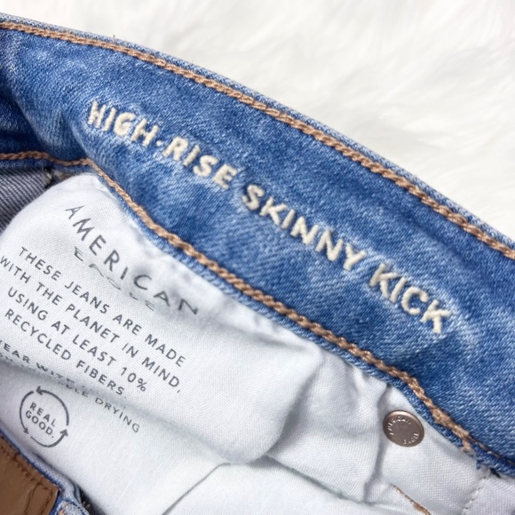 👖|•AMERICAN EAGLE•| High-Rise Skinny Kick Stretch Jeans Size 14 Short👖 - Picture 8 of 9